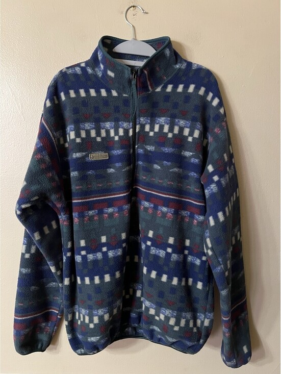 Columbia Other - Vintage Columbia Southwest Aztec Fleece Half Zip Sweater Mens Large Made USA 90s